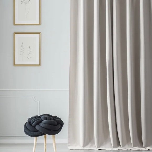 Solid Room Darkening Rod Pocket Curtain Panels (Set of 2) - Picture 8 of 10